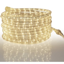 Tupkee LED Rope Light Warm-White - 24 Feet (7.3 m), for Indoor and Outdoor use - 10MM Diameter - 144 LED Long Life Bulbs Rope Tube Lights - Pack of 2