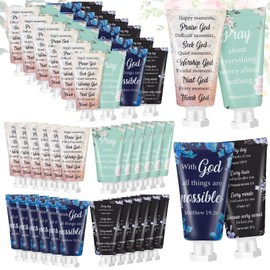 12 Pcs Christian Hand Cream Bulk for Women Xmas Christian Gift Mini Travel Size Religion Bible Verse Lotion for Skin Dry Hand Lotion Christmas Stocking Stuffer for Mom Grandma Church Prayers Coworker