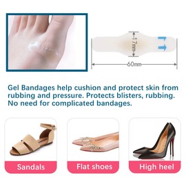 15Pcs Blister Plasters Hydrocolloid Invisible Blister Cushion Gel Blister Prevention for Heel Foot Toe and Guard Skin (Rectangle Styles)