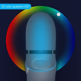 BEAN LIEVE 32 Colors Toilet Light - Smart Toilet Night Light, Toilet LED Light with Function of Motion Activated and Waterproof, Bathroom Night Light, Soft PVC Arm Fit for All Toliet