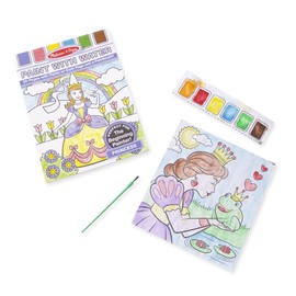 Melissa & Doug Paint With Water - Princess, 20 Perforated Pages With Spillproof Palettes