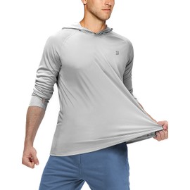 Roadbox Men's Sun Protection Long Sleeve Hoodie UPF 50+ Outdoor UV Fishing Shirts for Workout, Running, Fishing, Hiking