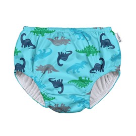 green sprouts baby boys Reusable and Toddler Swim Diaper, Aqua Simple Dino, 3T US