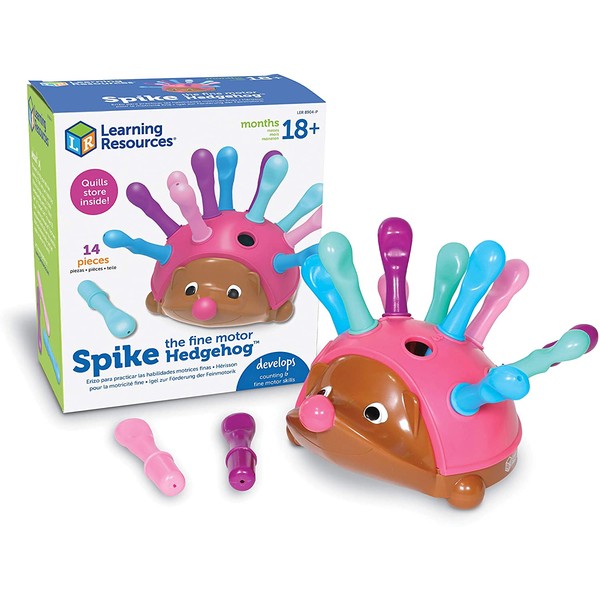Learning Resources Spike The Fine Motor Hedgehog Pink, Easter Gifts for Kids, Fine Motor Toys for Toddlers, Ages 18mos+