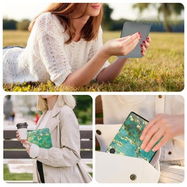 Caweet Case for Kobo Libra Colour (Model:N428, 2024 Release), Ultra Lightweight PU Leather Shell Cover with Auto Wake/Sleep, Almond Blossom