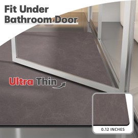 YIHOUSE Bath Mat Rug Sets 3 Piece, Super Absorbent Ultra Thin Bathroom Rugs Fit Under Door, Non Slip Bathroom Mat Quick Dry, Bath Mats with Toilet Mats for Bathroom Floor, Shower (Pinkish-Brown)