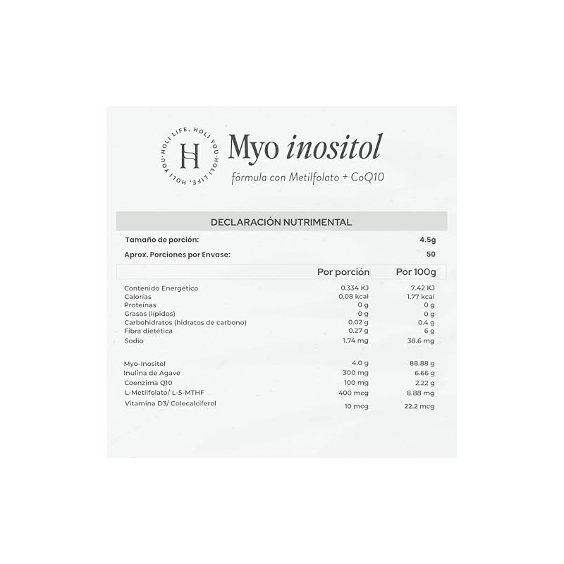 Holiherb - Myo Inositol (4g) + Metil Folato + COQ10