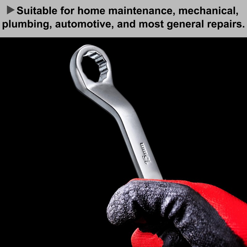 sourcing map Offset Double Box End Wrench 13mm x 15mm