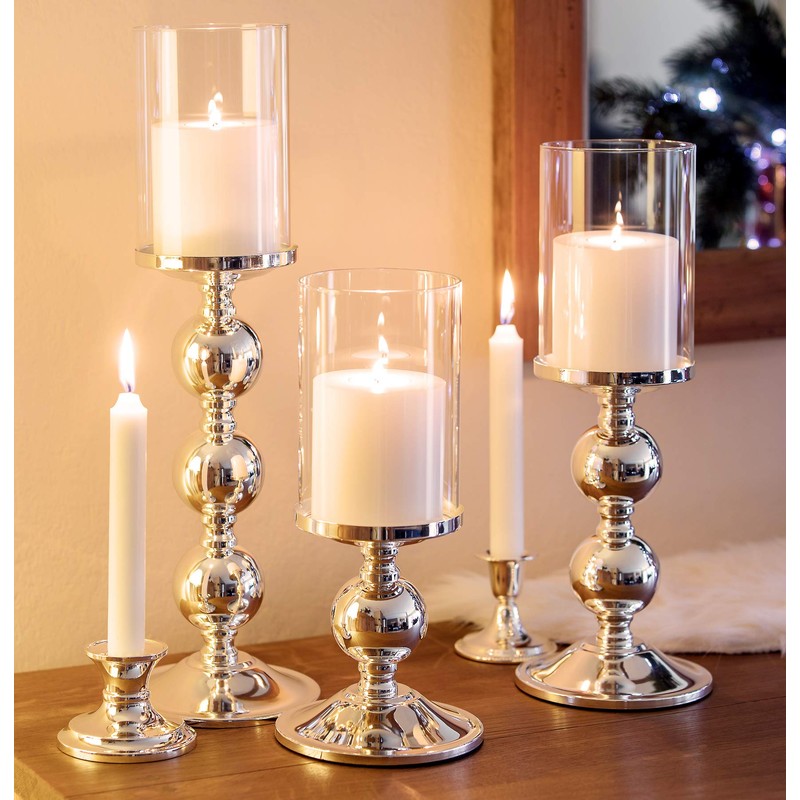 Edzard Candlestick Bamboo, height 10,6 in, silver plated, tarnish protected