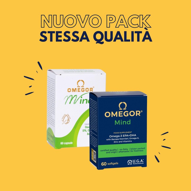 Omegor Mind Omega 3 e 6 con Bacopa Monnieri -