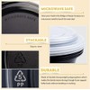 AMD Nexus Round Plastic Meal Prep Containers (20 Pack, 16oz)