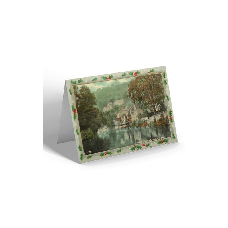 CHRISTMAS CARD - Vintage Derbyshire - River Derwent, Matlock Bath