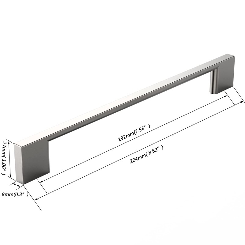 FURNIWARE 5 Pack Cabinet Pull,Brushed Nickel Cabinet Handles,Hardware Drawer Pulls,Solid