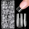 AddFavor Square Nail Tips, 420pcs Soft Gel Nail Tips Square Medium Fake Nails, Full Cover Clear Acrylic Nails Tips for Nail Extensions, Press on Nails Making, 12 Sizes