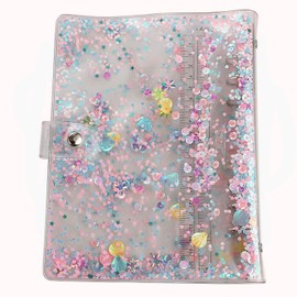 YIRANJIA A6 Pink PVC Ring Binder | Love Ruler & Boxed Refillable Notebook Shell | Snap Button Closure (Inner Paper Not Included)