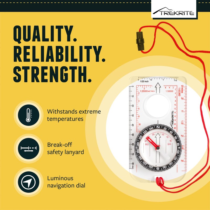 Trekrite Explorer Compass for Map Reading and Navigation