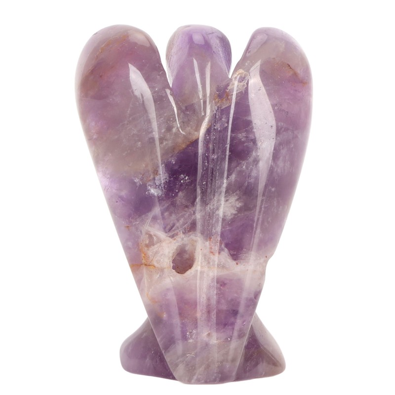 Faux Crystal Angel Figurine Carved Peace Healing Pocket Angel Statue