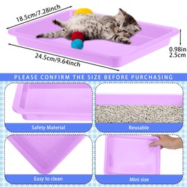Lallisa 10 Pcs Small Litter Box for Kittens Bunny Litter Box Plastic Litter Box Kitten Litter Box Low Entry Small Cat Litter Box Waterproof Travel Toilet Small Pet Kitty Bunny Supplies (Colorful)