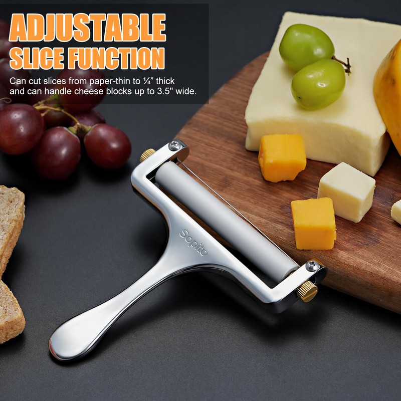 Sopito Stainless Steel Wire Cheese Slicer With 3 Extra Wires
