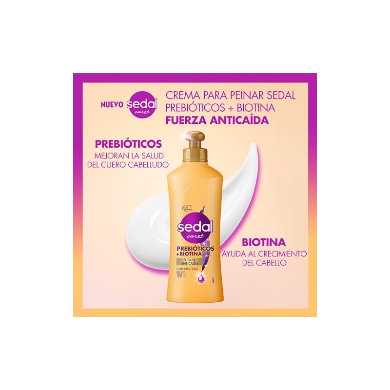 Sedal Crema para Peinar con Prebióticos y Biotina, Blanco, 300