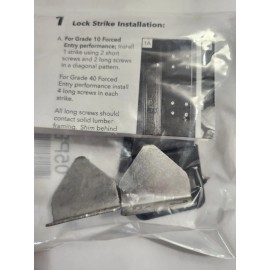 Pella Impervia Sliding Door Lock Strike + Screw Package Part 05QP0000
