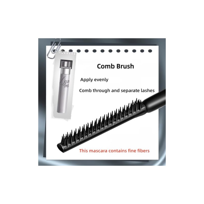 Black Mascara with Comb Brush Separates Lashes for Definition, No