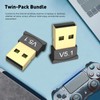 2 Pack Bluetooth 5.1 EDR USB Adapter for PC Receiver