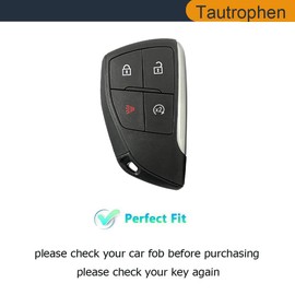 Tautrophen Key Fob Cover Compatible with Silverado 1500 Sierra 1500 Colorado Canyon 2024 2025 Silverado Sierra Smart Key