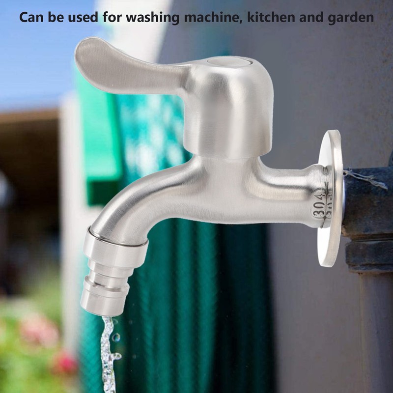 G1/2 Washing Machine Tap Leakage Proof Cold Water Stainless Steel
