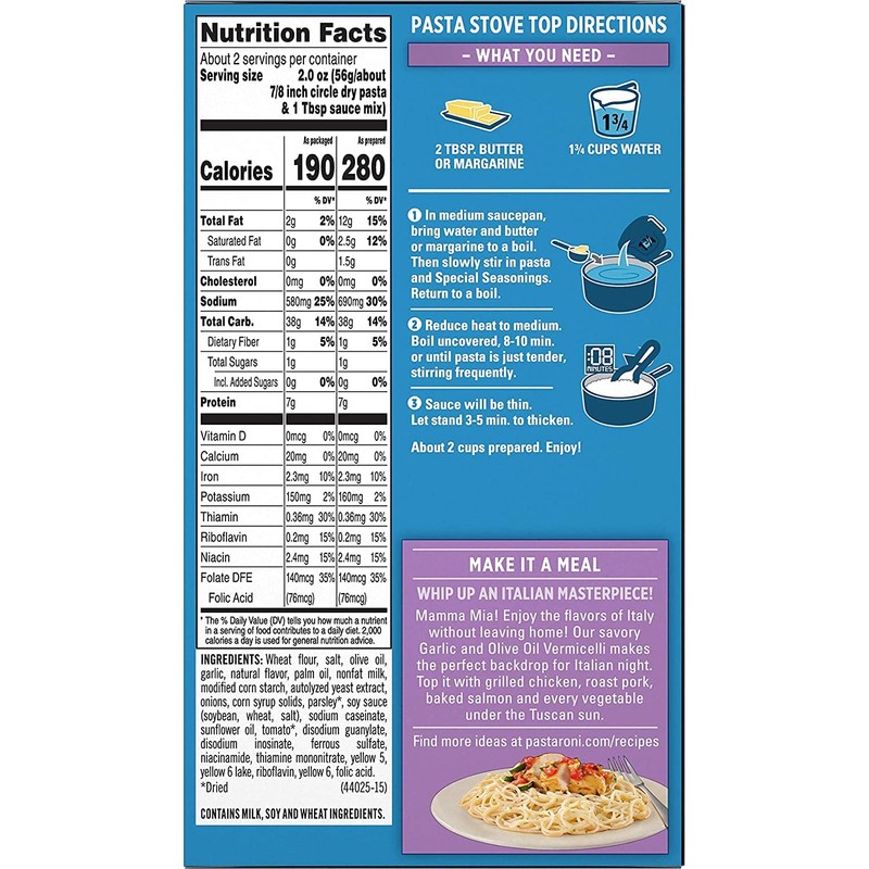 Pasta Roni, Garlic & Olive Oil Vermicelli Mix, 4.6 oz