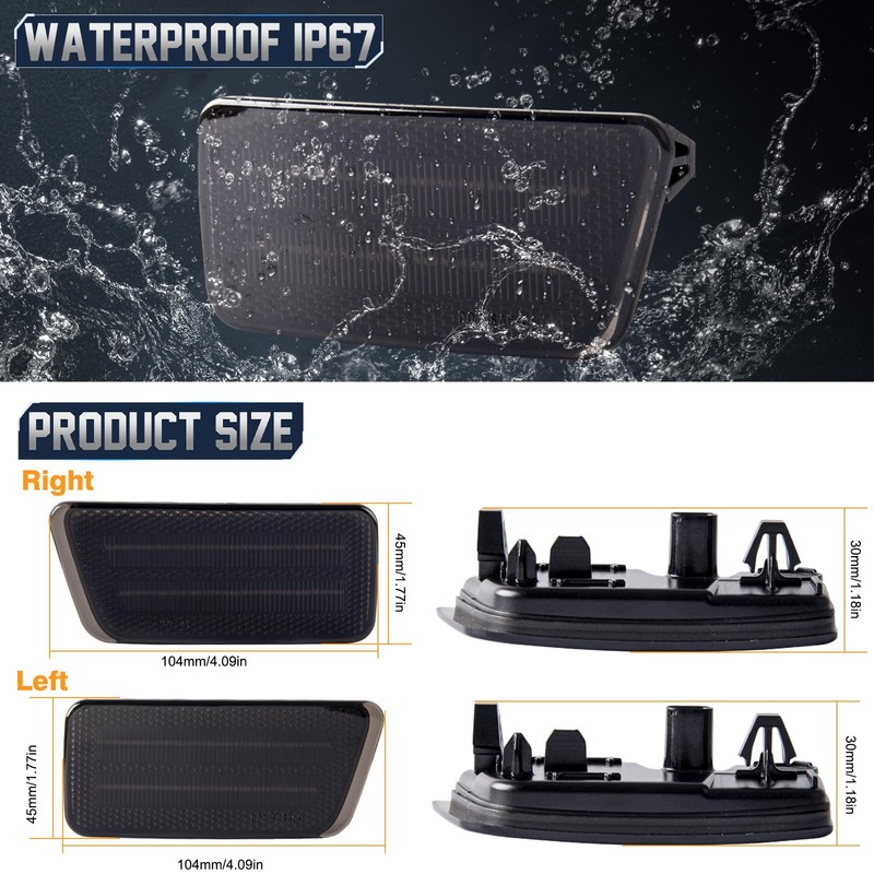 POPMOTORZ LED Side Marker Lights Assembly for 2021 2022 2023
