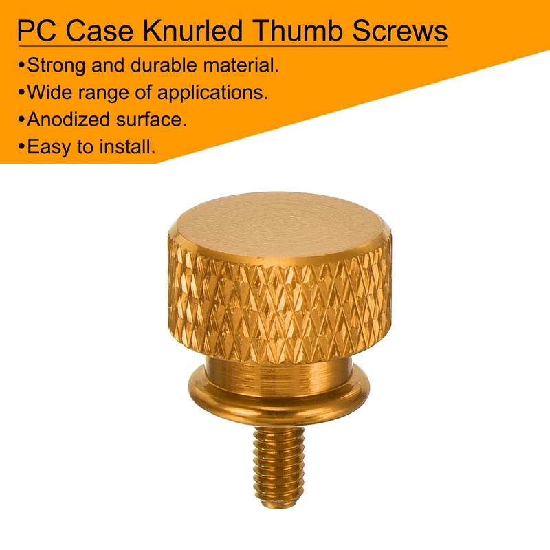 sourcing map 12pcs M3x6mm Knurled Thumb Screw Computer Case Threaded