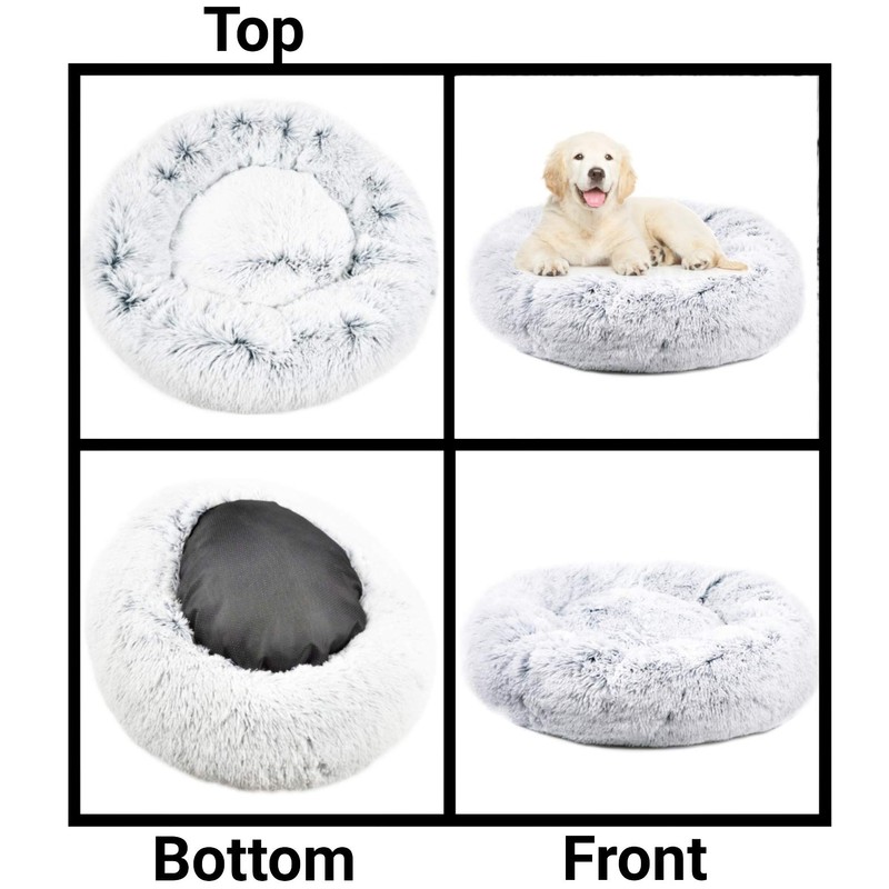 Mr. Peanut's OrthoPlush Two Tone Extra Fluff Faux Fur Donut