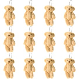 12 mini osos de peluche de peluche, 6 cm, pequeños osos de peluche de oso pequeño a granel para decoración de pasteles, regalos de fiesta, bolsa de suministros para bricolaje, accesorios de Navidad
