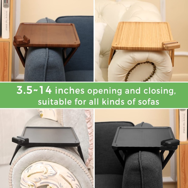 Smatdecis Couch Arm Tray Table Sofa Arm Clip, Armrest Tray