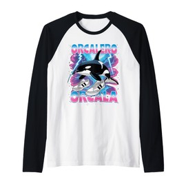 Orcalero Orcala Italian Brainrot Memes Oddly Specific Whale Raglan Baseball Tee