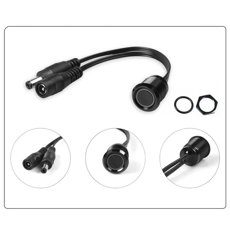 Stepless Dimming Switch DC12-24V Blue Indicator Light Touch Dimmer Switch