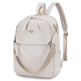 SPAHER Women's Backpack, Elegant Handbag, Faux Leather, Anti-Theft, City Backpack, Safety Backpack, Women's Multifunctional School Bags, Large Purse, Vintage Daypack Daypack for Women, White