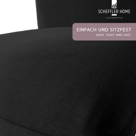 SCHEFFLER-HOME Emma Stretch Chair Cover, Modern Cotton Stretch Cover with Elasticated Hem