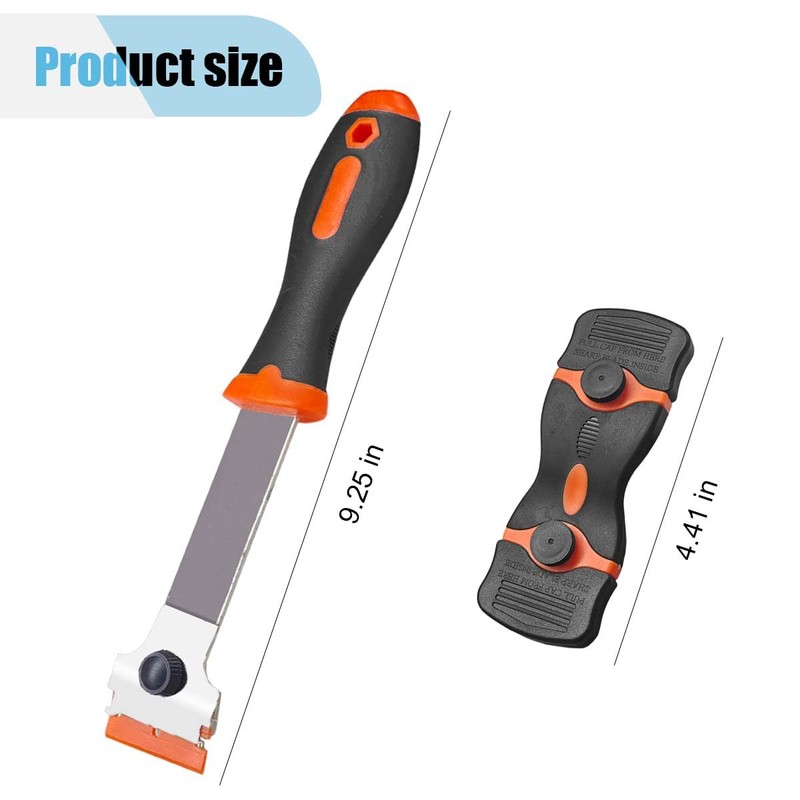 2PCS Razor Blade Scraper, Multi-Purpose Glass Scraper with 10 Plastic