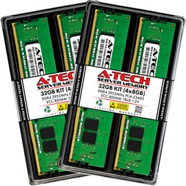 A-Tech 32GB RAM Kit for Lenovo ThinkStation P520 (4 x 8GB) DDR4 2933 MHz PC4-23400 ECC Registered RDIMM 288-Pin 1Rx8 Single Rank Server Memory Upgrade