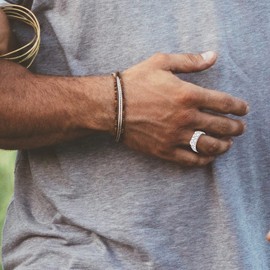 .925 Sterling Silver Nugget Style Flat Signet Band or Pinky Ring - Size 7-1/2