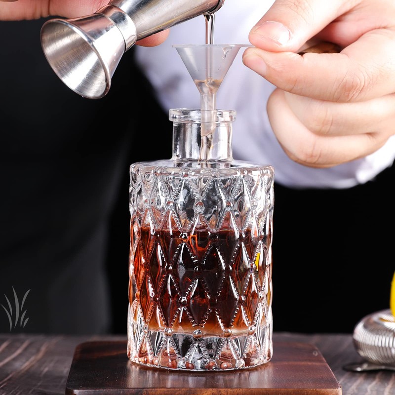 SuproBarware GLass Bitters Bottle 8pcs Set for Cocktail with Zinc