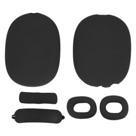 Headphone Protective Cover Kit Silicone Headband Pad Beam Cushion Earpad Ear Cup Covers Set for IOS Over Ear Headset Black