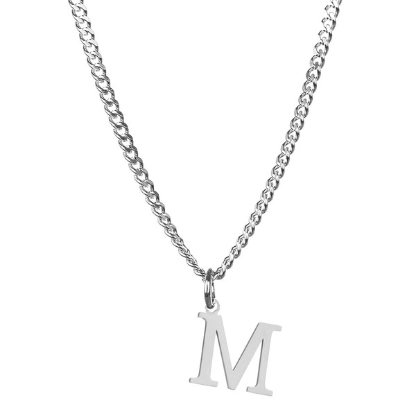 SAELACY Men’s Minimal Initial Necklace, Stainless Steel Gold Silver Tone