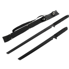 Munetoshi 2pc. Black/Gold/Silver/Rainbow Machete Set Shinobi with Nylon Sheath and Strap