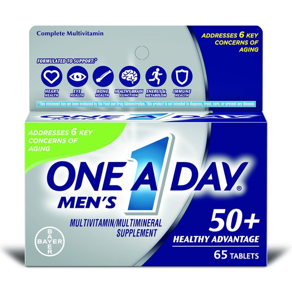 One-A-Day Men's Advantage 50+ Multivitamin 65 ea (Pack of 2)