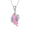 LONAGO Dragon Birthstone Necklace Wyvern Dragon Pendant Necklace Gift for