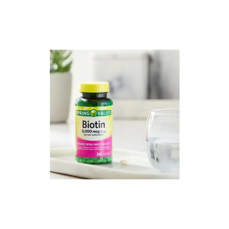 Biotina 5,000mcg 240 Caps Cabello Uñas Piel Biotin Spring Va