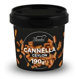 Cannella di Ceylon in stecche 2/3 cm Bembo – 190 g – Cannella Vera (Cinnamomum Verum) – Bastoncini per Dolci, Tisane e Vin Brulé – Contenitore Ermetico Anti Luce Salva Aroma